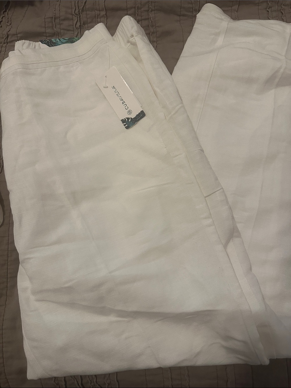 Cubavera White Linen-Blend pants